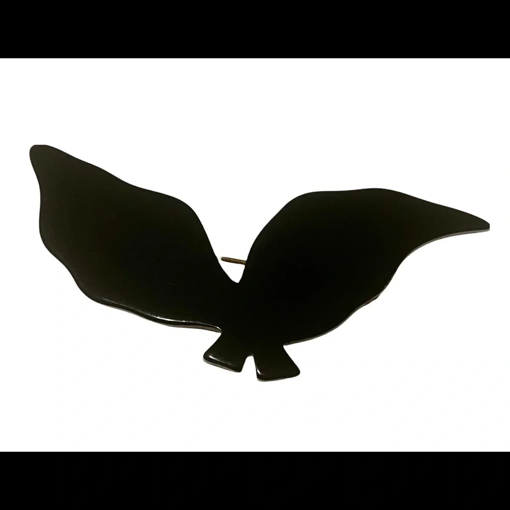 Vintage‎ 1970’s Abstract Black Bird Barrette, Deadstock